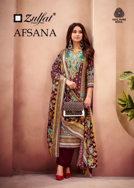 Afsana By Zulfat Woollen Pashmina Dress Material Wholesale Shop In Surat
